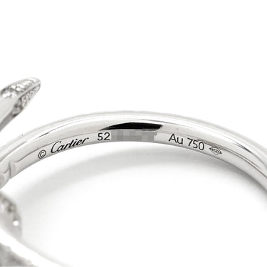 カルティエ Cartier ジュストアンクル SMリング ダイヤ ホワイトゴールド K18WG ダイヤモンド #52(JP12) リング 指輪 Au750 WG スモール セミパヴェ