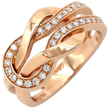 フレッド FRED シャンス アンフィニ ハーフ ダイヤモンド 4B0868 ピンクゴールド K18PG ダイヤモンド ＃48 リング 指輪 Au750 18K ダブルループ ミディアム 8.5号