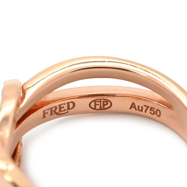 フレッド FRED シャンス アンフィニ ハーフ ダイヤモンド 4B0868 ピンクゴールド K18PG ダイヤモンド ＃48 リング 指輪 Au750 18K ダブルループ ミディアム 8.5号