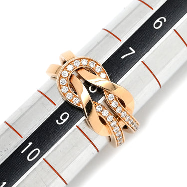 フレッド FRED シャンス アンフィニ ハーフ ダイヤモンド 4B0868 ピンクゴールド K18PG ダイヤモンド ＃48 リング 指輪 Au750 18K ダブルループ ミディアム 8.5号