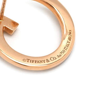 ティファニー Tiffany & Co Tワン フープ ダイヤ オープン ローズゴールド K18PG ダイヤモンド ピアス ピンクゴールド 750 18K 18金