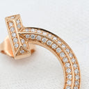 ティファニー Tiffany & Co Tワン フープ ダイヤ オープン ローズゴールド K18PG ダイヤモンド ピアス ピンクゴールド 750 18K 18金