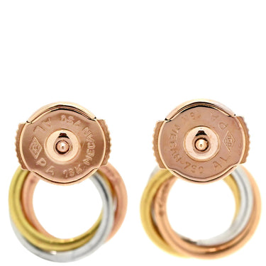 カルティエ Cartier トリニティ ダイヤ スリーカラー K18YG K18PG K18WG ダイヤモンド ピアス 1Pダイヤ 3連 18K 750 YG PG WG