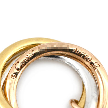 カルティエ Cartier トリニティ ダイヤ スリーカラー K18YG K18PG K18WG ダイヤモンド ピアス 1Pダイヤ 3連 18K 750 YG PG WG