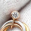 カルティエ Cartier トリニティ ダイヤ スリーカラー K18YG K18PG K18WG ダイヤモンド ピアス 1Pダイヤ 3連 18K 750 YG PG WG
