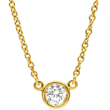 ティファニー Tiffany & Co バイザヤード シングルダイヤモンド ペンダント イエローゴールド K18YG ダイヤモンド ネックレス 750YG T&Co. 1石 エルサペレッティ