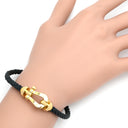 フレッド FRED フォース10 ラージモデル ブラック×イエローゴールド K18YG ステンレスケーブル ブレスレット イエローゴールド Au750 18K 18金 ステンレスケーブル