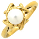 ティファニー Tiffany & Co XO リング イエローゴールド K18YG パール リング 指輪 T&Co. Au750 18K 18金 1P 1石 1粒 パール 真珠 8.5号