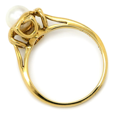 ティファニー Tiffany & Co XO リング イエローゴールド K18YG パール リング 指輪 T&Co. Au750 18K 18金 1P 1石 1粒 パール 真珠 8.5号