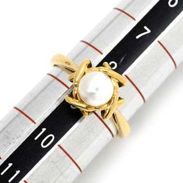 ティファニー Tiffany & Co XO リング イエローゴールド K18YG パール リング 指輪 T&Co. Au750 18K 18金 1P 1石 1粒 パール 真珠 8.5号