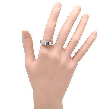 カルティエ Cartier タンクリング ブルー×ホワイトゴールド K18WG アクアマリン #53(JP13) リング 指輪 青 Au750 18KWG アクアマリン スクエアカット 13号