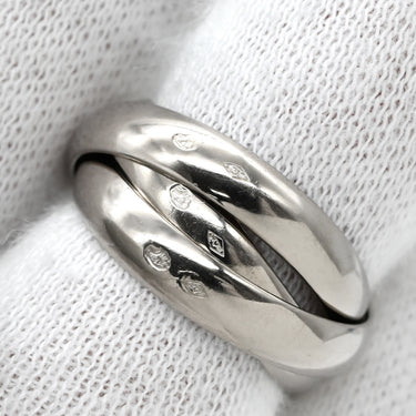 カルティエ Cartier トリニティ クラシック セラミック ホワイトゴールド K18WG #48(JP8) リング 指輪 750 18K WG 単色 3連 7.5号