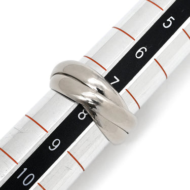 カルティエ Cartier トリニティ クラシック セラミック ホワイトゴールド K18WG #48(JP8) リング 指輪 750 18K WG 単色 3連 7.5号