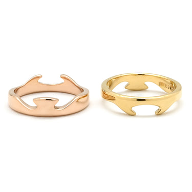 ジョージジェンセン Georg Jensen イエローゴールド×ピンクゴールド K18YG K18PG リング 指輪 K18YG×K18PG Au750 18K 18金 2連 2重 13.5号