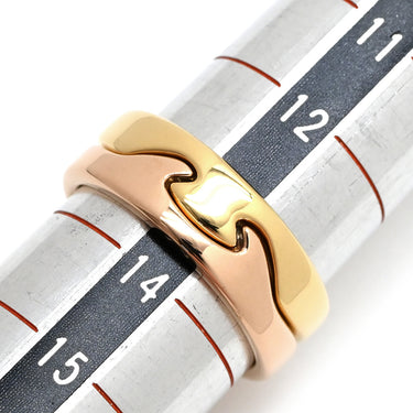 ジョージジェンセン Georg Jensen イエローゴールド×ピンクゴールド K18YG K18PG リング 指輪 K18YG×K18PG Au750 18K 18金 2連 2重 13.5号