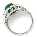 ノンブランド NON BRAND ヒスイ 4.3ct ダイヤモンド プラチナシルバー Pt900 ヒスイ ダイヤモンド リング 指輪 緑 グリーン 翡翠 ひすい ジェダイト プラチナ900 14号