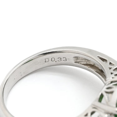 ノンブランド NON BRAND ヒスイ 4.3ct ダイヤモンド プラチナシルバー Pt900 ヒスイ ダイヤモンド リング 指輪 緑 グリーン 翡翠 ひすい ジェダイト プラチナ900 14号