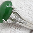 ノンブランド NON BRAND ヒスイ 4.3ct ダイヤモンド プラチナシルバー Pt900 ヒスイ ダイヤモンド リング 指輪 緑 グリーン 翡翠 ひすい ジェダイト プラチナ900 14号
