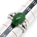 ノンブランド NON BRAND ヒスイ 4.3ct ダイヤモンド プラチナシルバー Pt900 ヒスイ ダイヤモンド リング 指輪 緑 グリーン 翡翠 ひすい ジェダイト プラチナ900 14号