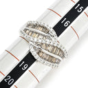 ノンブランド NON BRAND ダイヤモンド 1.50ct ホワイトゴールド K18WG ダイヤモンド リング 指輪 パヴェダイヤ バゲットカット デザインリング 18K 750 WG 17号