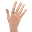 ノンブランド NON BRAND ダイヤモンド 1.50ct ホワイトゴールド K18WG ダイヤモンド リング 指輪 パヴェダイヤ バゲットカット デザインリング 18K 750 WG 17号