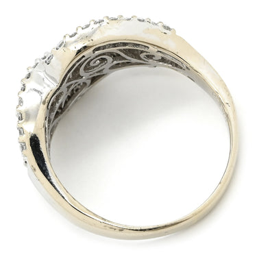 ノンブランド NON BRAND ダイヤモンド 1.50ct ホワイトゴールド K18WG ダイヤモンド リング 指輪 パヴェダイヤ バゲットカット デザインリング 18K 750 WG 17号