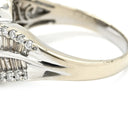 ノンブランド NON BRAND ダイヤモンド 1.50ct ホワイトゴールド K18WG ダイヤモンド リング 指輪 パヴェダイヤ バゲットカット デザインリング 18K 750 WG 17号