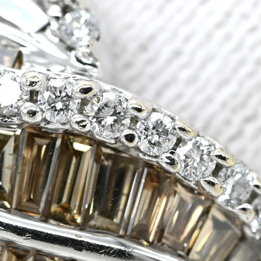 ノンブランド NON BRAND ダイヤモンド 1.50ct ホワイトゴールド K18WG ダイヤモンド リング 指輪 パヴェダイヤ バゲットカット デザインリング 18K 750 WG 17号