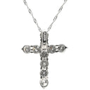 ノンブランド NON BRAND ダイヤモンド 1.0ct クロスペンダント プラチナシルバー Pt1000 ダイヤモンド Pt850(チェーン) ネックレス 十字架 CROSS 10石 10P 10粒 ブリリアントカット
