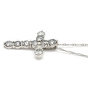 ノンブランド NON BRAND ダイヤモンド 1.0ct クロスペンダント プラチナシルバー Pt1000 ダイヤモンド Pt850(チェーン) ネックレス 十字架 CROSS 10石 10P 10粒 ブリリアントカット