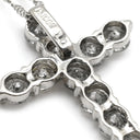 ノンブランド NON BRAND ダイヤモンド 1.0ct クロスペンダント プラチナシルバー Pt1000 ダイヤモンド Pt850(チェーン) ネックレス 十字架 CROSS 10石 10P 10粒 ブリリアントカット