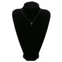 ノンブランド NON BRAND ダイヤモンド 1.0ct クロスペンダント プラチナシルバー Pt1000 ダイヤモンド Pt850(チェーン) ネックレス 十字架 CROSS 10石 10P 10粒 ブリリアントカット