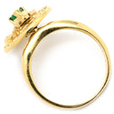 ノンブランド NON BRAND ゴールドリング イエローゴールド K18YG エメラルド ダイヤモンド リング 指輪 Au750 18金 ダイヤモンド エメラルド スピナーリング リボンモチーフ 蝶 11号