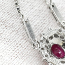 ノンブランド NON BRAND ルビー 0.52ct ダイヤモンド ペンダント プラチナシルバー Pt900 ルビー ダイヤモンド Pt850(チェーン) ネックレス 赤 1石 1粒 オーバルカット メレダイヤ プラチナ ベネチアンチェーン