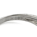 ノンブランド NON BRAND ダイヤ 0.90ct プラチナシルバー Pt900 ダイヤモンド リング 指輪 Pt900 プラチナ パヴェ メレダイヤ 3列 3連 ウェーブ バゲットカット 13号