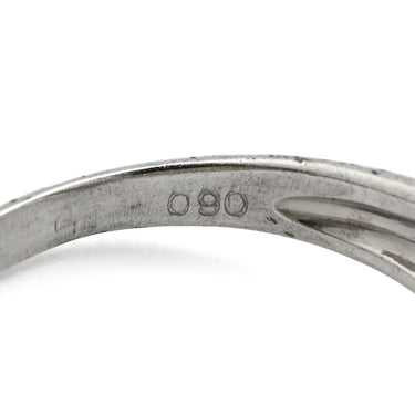 ノンブランド NON BRAND ダイヤ 0.90ct プラチナシルバー Pt900 ダイヤモンド リング 指輪 Pt900 プラチナ パヴェ メレダイヤ 3列 3連 ウェーブ バゲットカット 13号