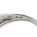 ノンブランド NON BRAND ダイヤ 0.90ct プラチナシルバー Pt900 ダイヤモンド リング 指輪 Pt900 プラチナ パヴェ メレダイヤ 3列 3連 ウェーブ バゲットカット 13号