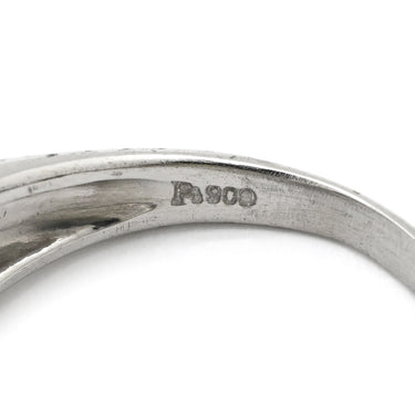 ノンブランド NON BRAND ダイヤ 0.90ct プラチナシルバー Pt900 ダイヤモンド リング 指輪 Pt900 プラチナ パヴェ メレダイヤ 3列 3連 ウェーブ バゲットカット 13号