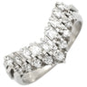ノンブランド NON BRAND ダイヤモンド 0.50ct リング プラチナシルバー Pt900 ダイヤモンド リング 指輪 V字 Vライン プラチナ900 11号