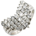 ノンブランド NON BRAND ダイヤ 1.0ct プラチナシルバー Pt900 ダイヤモンド リング 指輪 Pt900 パヴェ メレ V字デザイン Vライン 12.5号