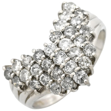 ノンブランド NON BRAND ダイヤ 1.0ct プラチナシルバー Pt900 ダイヤモンド リング 指輪 Pt900 パヴェ メレ V字デザイン Vライン 12.5号