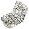 ノンブランド NON BRAND ダイヤ 1.0ct プラチナシルバー Pt900 ダイヤモンド リング 指輪 Pt900 パヴェ メレ V字デザイン Vライン 12.5号