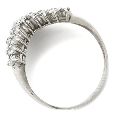 ノンブランド NON BRAND ダイヤ 1.0ct プラチナシルバー Pt900 ダイヤモンド リング 指輪 Pt900 パヴェ メレ V字デザイン Vライン 12.5号