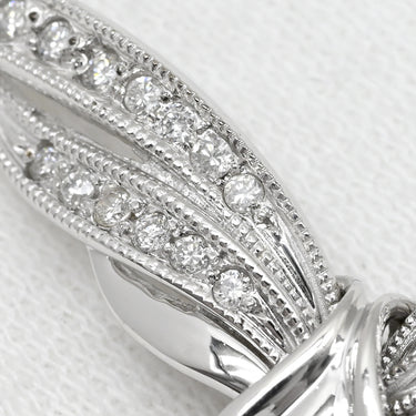 ノンブランド NON BRAND ダイヤ ペンダント ホワイトゴールド K18WG ダイヤモンド ネックレス K18WG Au750 18K 18金 メレダイア ウィング 翼デザイン プレートチェーン 雫 1P