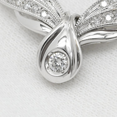 ノンブランド NON BRAND ダイヤ ペンダント ホワイトゴールド K18WG ダイヤモンド ネックレス K18WG Au750 18K 18金 メレダイア ウィング 翼デザイン プレートチェーン 雫 1P