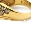 ノンブランド NON BRAND ダイヤモンド 1.14ct イエローゴールド K18YG ダイヤモンド リング 指輪 K18YG パヴェ メレダイヤ 4列 4連 幅広 ボリュームリング ウェーブ 11号