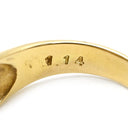 ノンブランド NON BRAND ダイヤモンド 1.14ct イエローゴールド K18YG ダイヤモンド リング 指輪 K18YG パヴェ メレダイヤ 4列 4連 幅広 ボリュームリング ウェーブ 11号