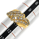 ノンブランド NON BRAND ダイヤモンド 1.14ct イエローゴールド K18YG ダイヤモンド リング 指輪 K18YG パヴェ メレダイヤ 4列 4連 幅広 ボリュームリング ウェーブ 11号