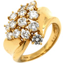 ノンブランド NON BRAND ダイヤリング イエローゴールド K18YG ダイヤモンド リング 指輪 K18 Au750 YG 1.53ct ダイヤモンド クラスターセッティング 11号