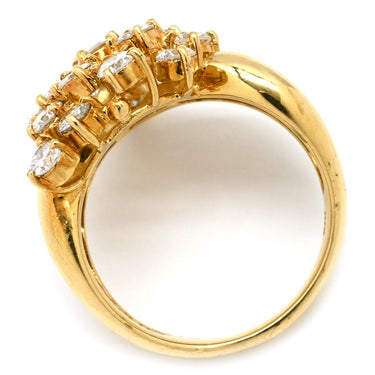 ノンブランド NON BRAND ダイヤリング イエローゴールド K18YG ダイヤモンド リング 指輪 K18 Au750 YG 1.53ct ダイヤモンド クラスターセッティング 11号